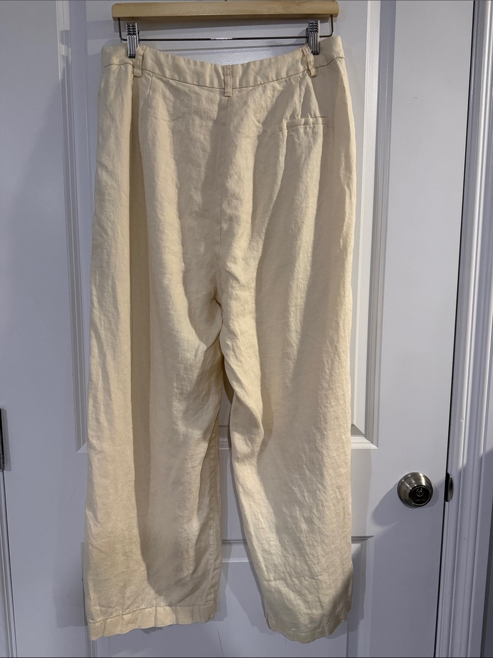 DISSH Norah High-Rise Wide-Leg Cream Linen-Blend Pants - #133 - Picture 7 of 10